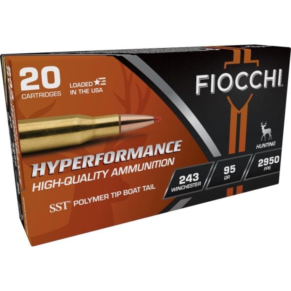 Fiocchi hyperformance hunt rifle ammunition. 243 win 95 gr sst 2950 fps 20/ct