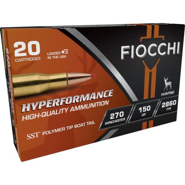 Fiocchi hyperformance hunt rifle ammunition. 270 win 150 gr sst 2860 fps 20/ct