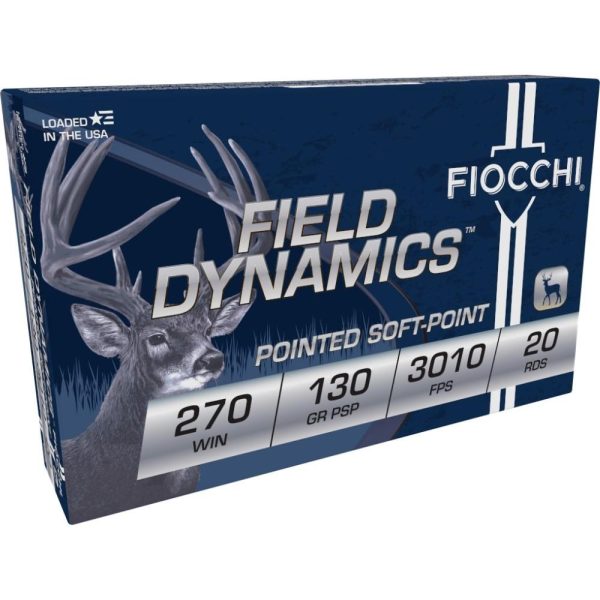 Fiocchi field dynamics rifle ammunition. 270 win 130 gr psp 3010 fps 20/ct
