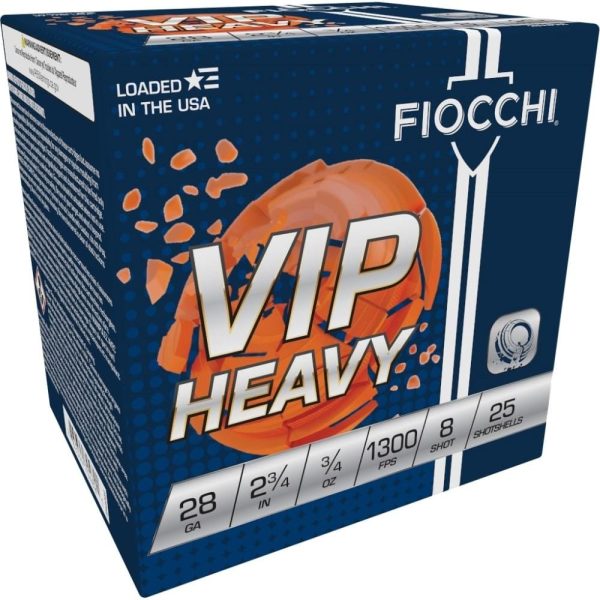 Fiocchi exacta vip shotshells 28ga 2-3/4" 3/4oz 1300 fps #8 25/ct