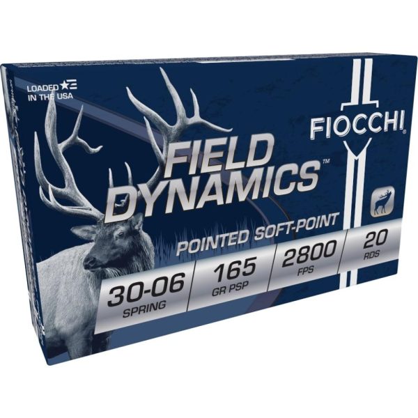 Fiocchi field dynamics rifle ammunition. 30-06 sprg 165 gr  psp 2800 fps 20/ct