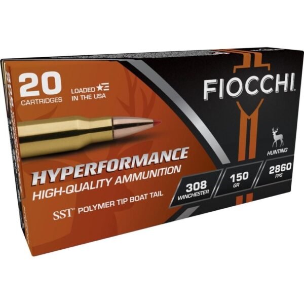 Fiocchi hyperformance hunt rifle ammunition. 308 win 150 gr sst 2860 fps 20/ct