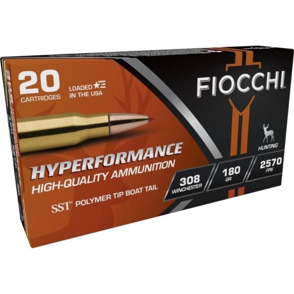 Fiocchi hyperformance hunt rifle ammunition. 308 win 180 gr sst 2570 fps 20/ct