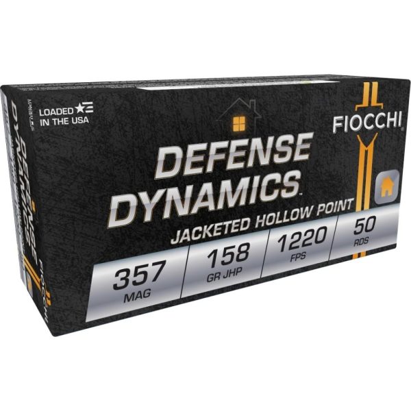 Fiocchi pistol shooting dynamics handgun ammunition. 357 mag 158 gr jhp 1220 fps 50/box