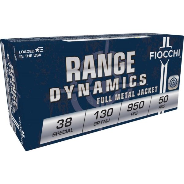Fiocchi pistol shooting dynamics handgun ammunition. 38 spl 130 gr fmj 950 fps 50/box