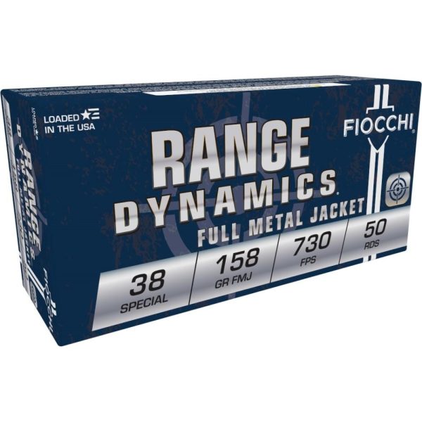 Fiocchi pistol shooting dynamics handgun ammunition. 38 spl 158 gr fmj 730 fps 50/box