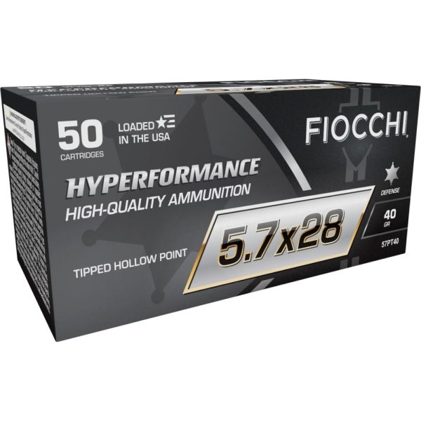 Fiocchi hyperformance defense handgun ammunition 5. 7x28mm 40gr pt 1750 fps 50/ct
