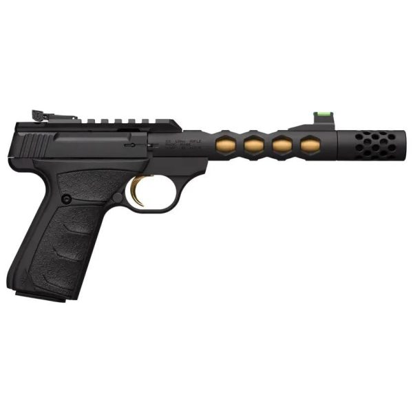 Browning buck mark plus vision black/gold suppressor ready handgun. 22 lr 10rd magazine 5. 875" threaded barrel