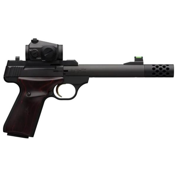 Browning buck mark hunter 5. 9 handgun. 22 lr 10rd magazine 5. 9" threaded barrel vortex crossfire red dot sight