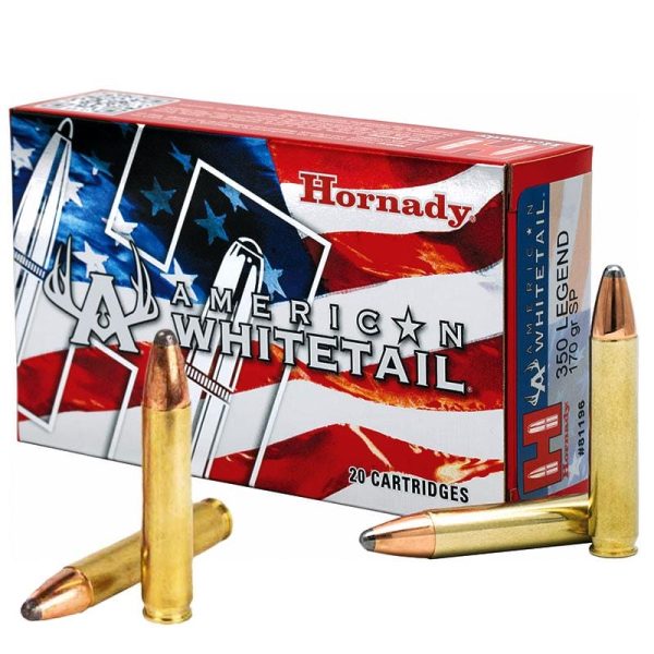 Hornady american whitetail rifle ammunition. 350 legend 170gr sp  2200 fps 20/ct