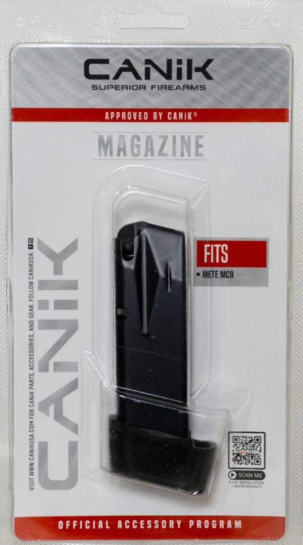 Canik mag mc9 15rd 9mm full ext blk