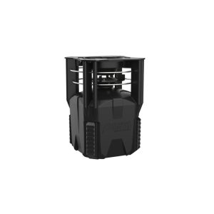 Black American Hunter feeder with a geometric design and vertical support bars.