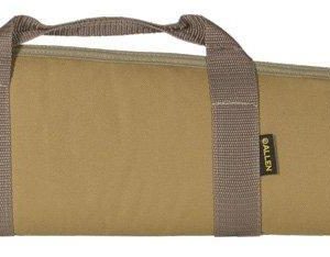Tan firearm bag with beige zipper and brown handles, suitable for carrying guns and ammo, associated with Casey, Iowa.