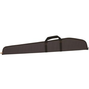 Dark gray rifle case with black handles and brown stitching, suitable for firearms and ammunition storage, Casey, Iowa.