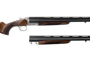 Shotgun with wooden stock and black double barrels, suitable for firearms and ammo enthusiasts in Casey, Iowa.