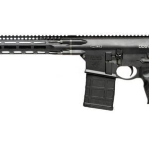 A black daniel defense dd5 v3 rifle featuring a textured pistol grip, adjustable stock, and a multi-slot handguard.