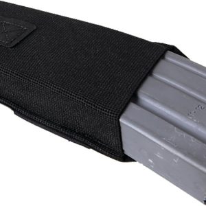 Black tactical ammo bag with gray metal magazine, firearms accessory, Casey Iowa.