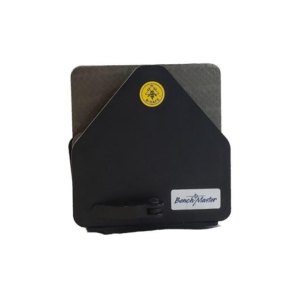 Black benchmaster case with a yellow "b-safe" logo on top.