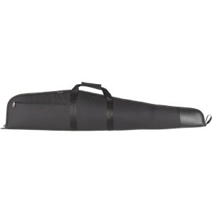 Black firearm bag with a zipper closure and dual-handled carrying straps, suitable for guns or ammo.
