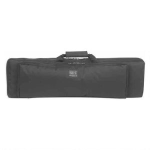 Black firearm bag with a handle and zipper, branded with BDT Tactical, suitable for transporting guns and ammo.
