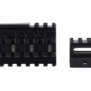 Black firearm rail mount accessories with marked sections R26 to R32.