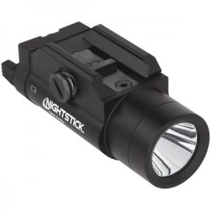 Black tactical flashlight attachment for firearms, featuring the brand "Nightstick" in white text.