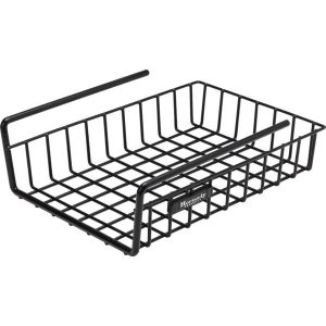 Black metal wire basket with "Hornady" label, suitable for organizing firearms and ammo, related to Casey, Iowa.