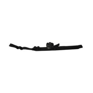 Black firearm strap with buckle, isolated on white background.