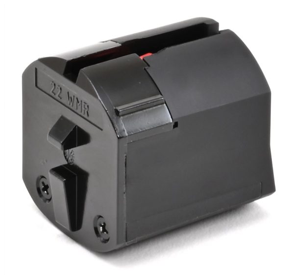Black. 22 wmr firearm magazine component for guns and ammo, suitable for casey, iowa firearms enthusiasts.