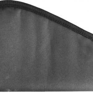 Black fabric pistol case with rounded edges and black trim.