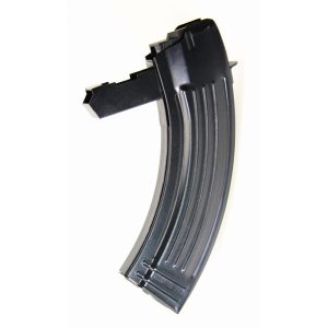 Black ak-47 magazine on a white background.