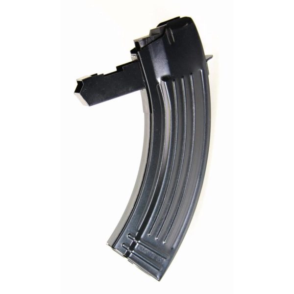 Black ak-47 magazine on a white background.