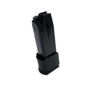 Black firearm magazine with a sleek design against a white background, relevant to firearms, guns, ammo, and items possibly found in casey, iowa.