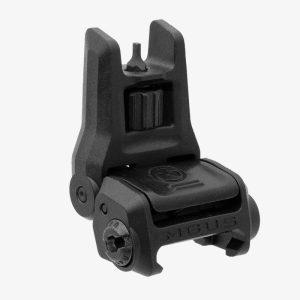 Black Magpul MBUS rear flip-up sight for firearms.