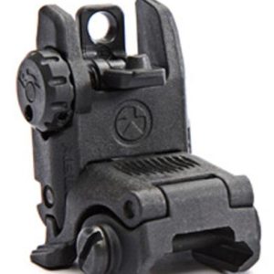 Black Magpul MBUS rear sight for firearms; tactical accessory suitable for guns and ammo storage in Casey, Iowa.