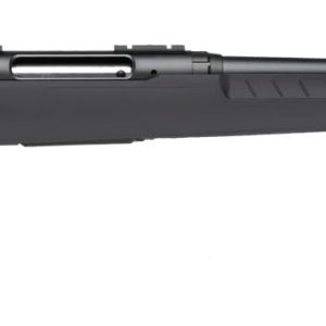 Black bolt-action rifle on a white background.
