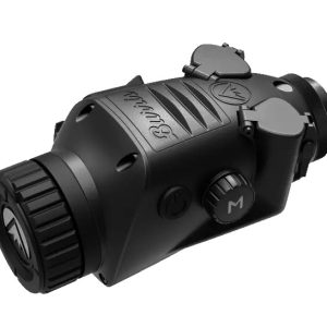 Black Burris thermal rifle scope with textured knobs and protective lens cover.