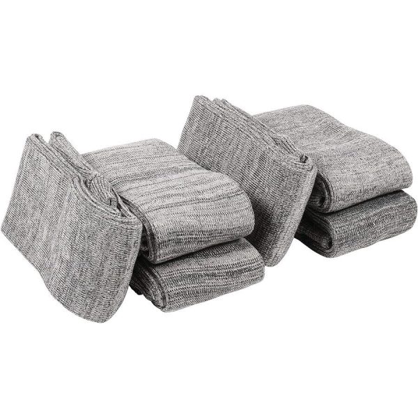 Gray fabric gun socks folded in stacks, suitable for firearm protection and storage.