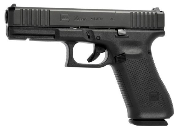 A black glock 22 gen4 pistol with a textured grip, engraved with "austria 40", shown against a white background.