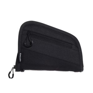 Black firearms and ammo bag with zipper and carabiner, Allen brand, related to Casey, Iowa.