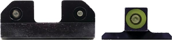 Black firearm sights with green dots, casey, iowa.