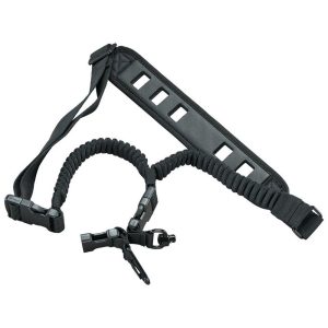 Black tactical sling with adjustable strap and quick-release clips.