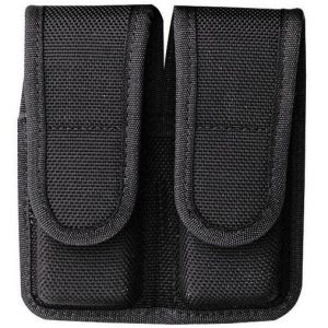 Black tactical ammo bag with dual pouches, firearms accessory, durable nylon material, Casey, Iowa.