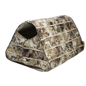 Camo bag for firearms and ammo with a flap opening, featuring a multicolor desert pattern design.