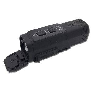 Black electronic device with buttons and ports for USB and HDMI connectivity.