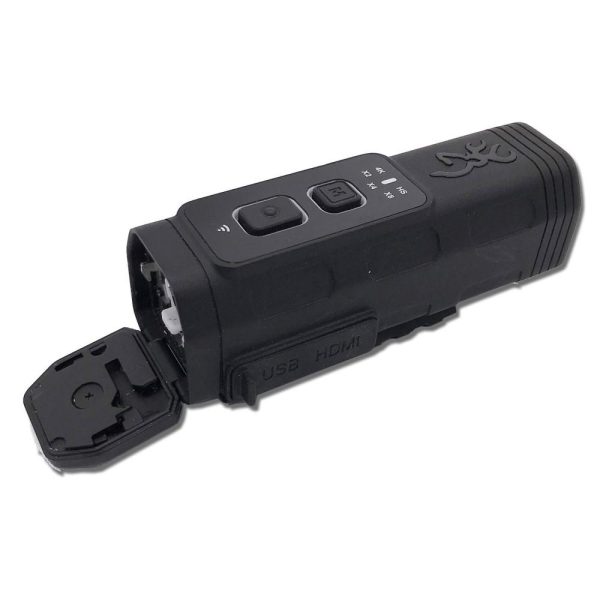 Black electronic device with buttons and ports for usb and hdmi connectivity.
