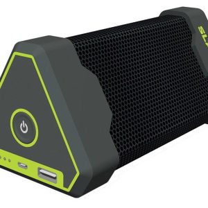 A black and green portable scent eliminator device with a hexagonal mesh surface and visible power button, labeled "Scent Slammer."