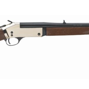 Lever-action rifle with a polished silver receiver, black barrel, and walnut stock, related to firearms, guns, and ammo in casey, iowa.