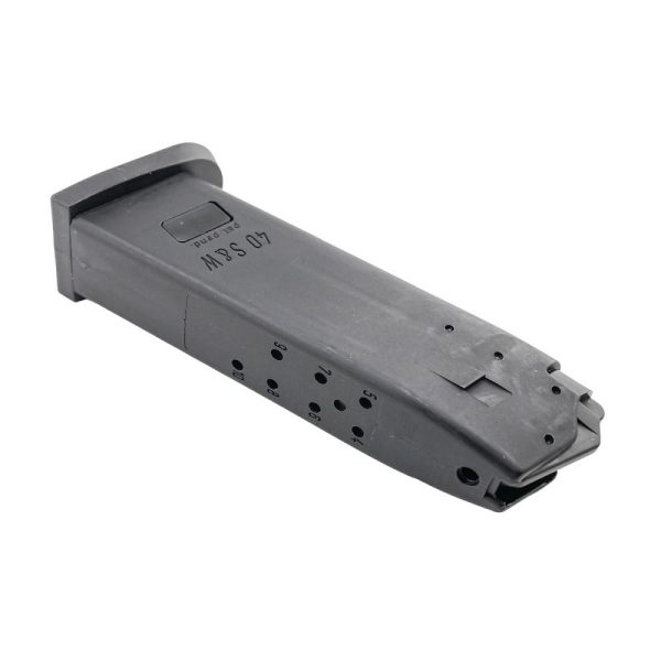 Black smith & wesson. 40 s&w magazine with round indicator holes.