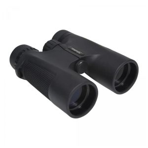 Black binoculars with textured grips and a central focusing knob.